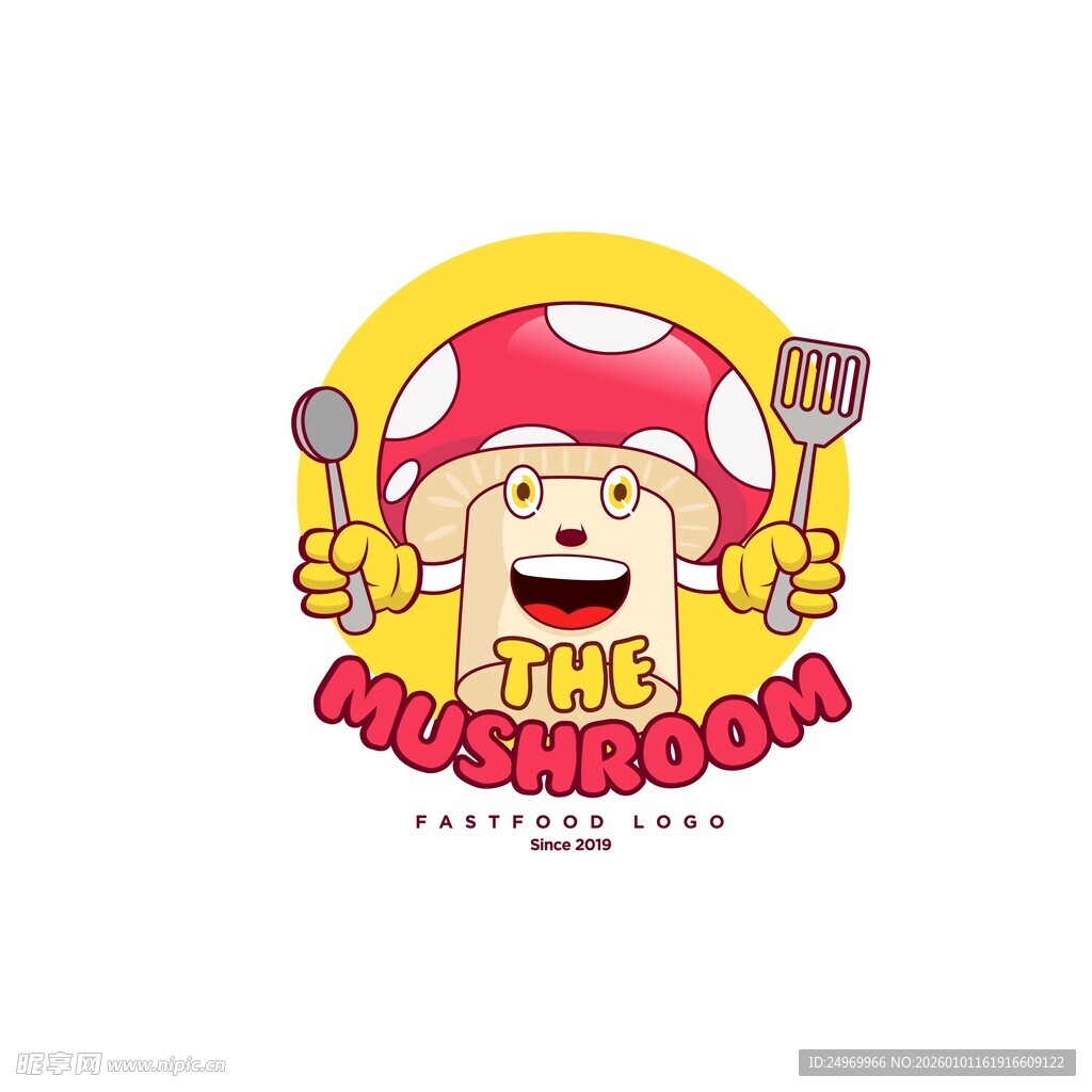 蘑菇厨师卡通形象设计