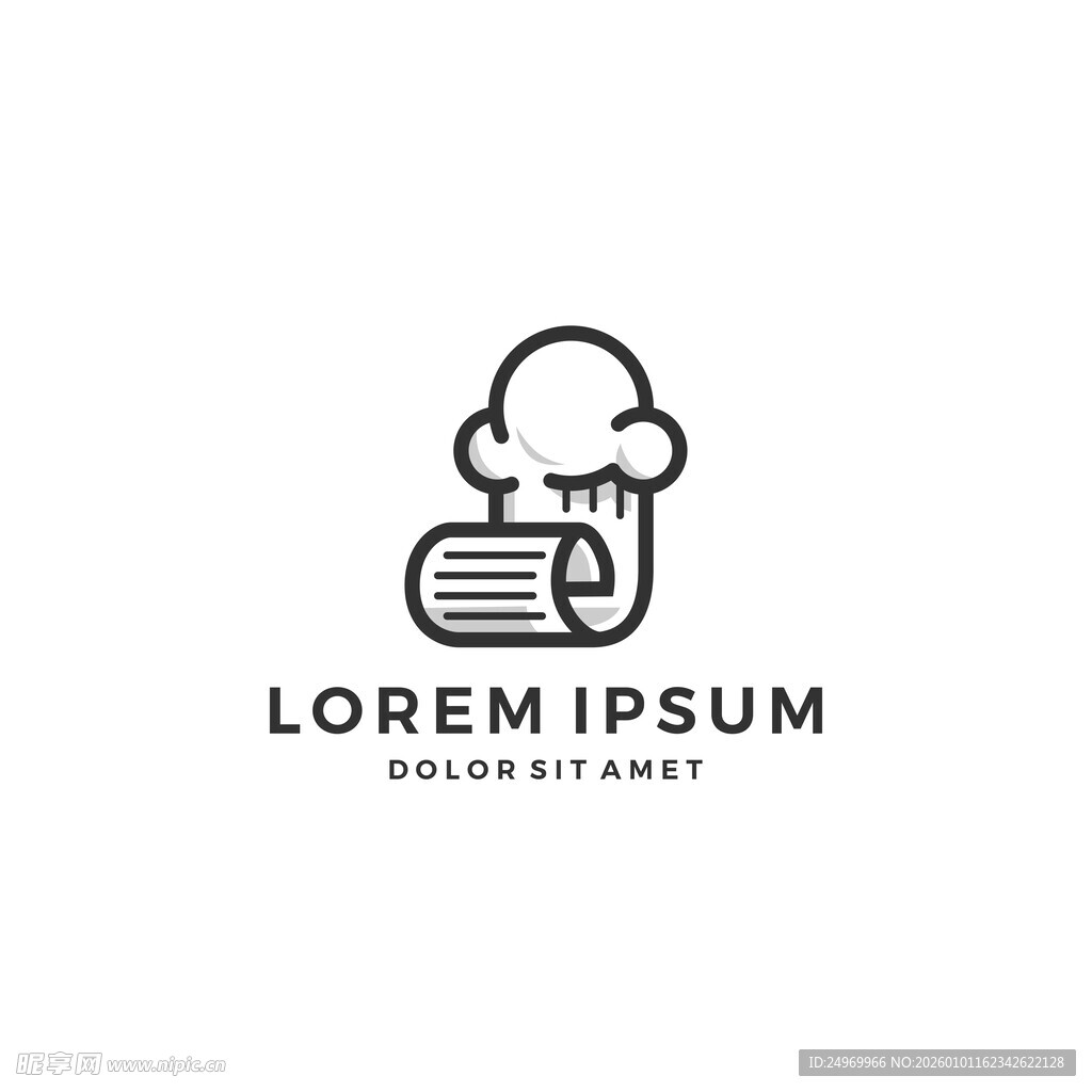 云朵书本创意标志设计