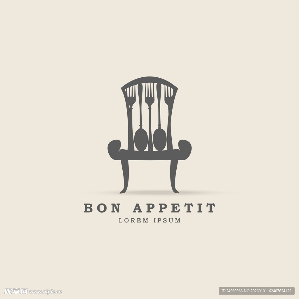 餐具椅图案标志设计