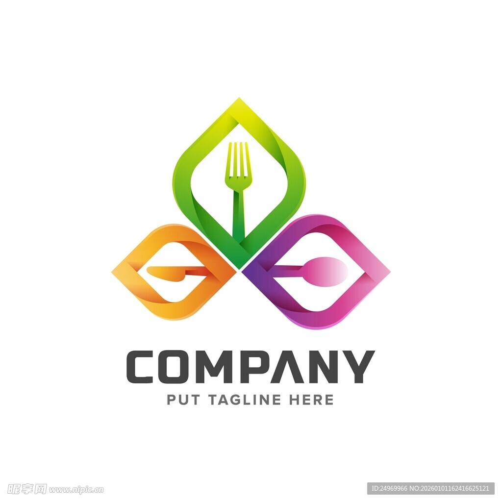 多彩几何花朵公司标志