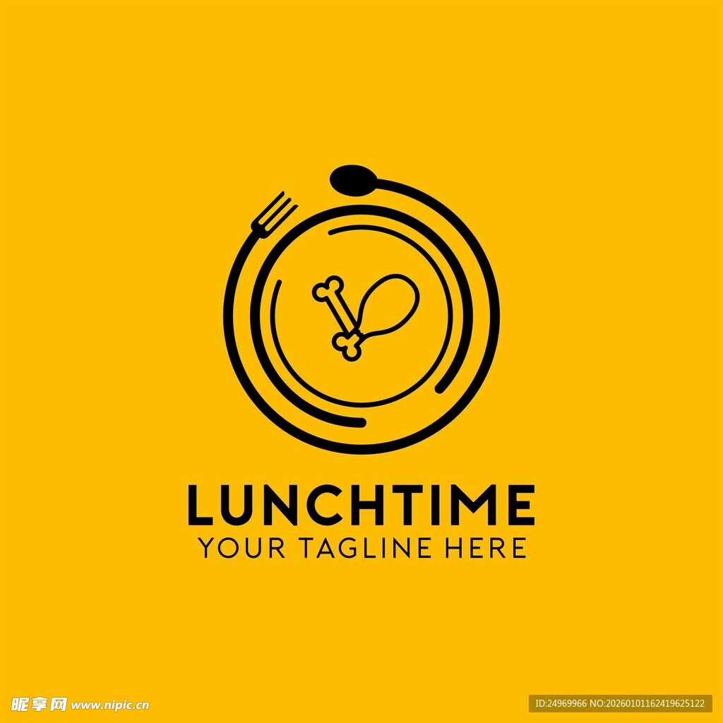 午餐时光标志设计