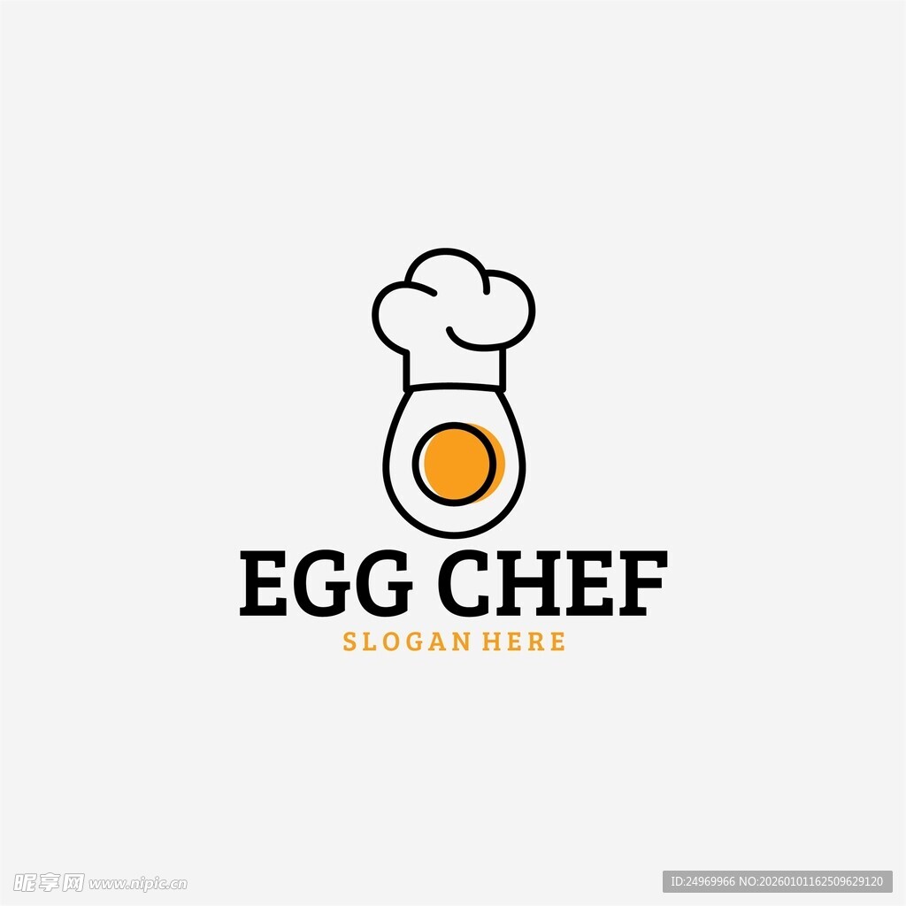鸡蛋厨师标志设计