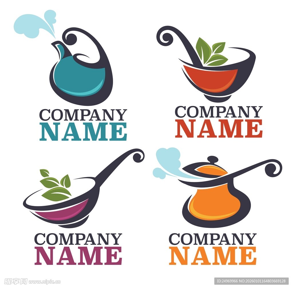 多样厨房元素公司标志设计
