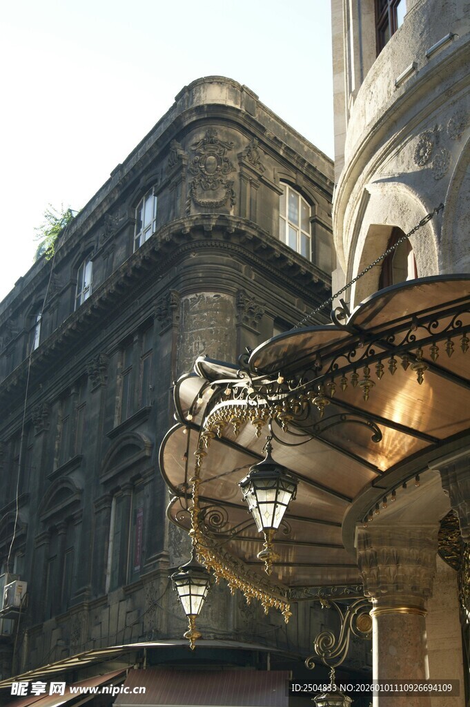 古典建筑外观细节特写