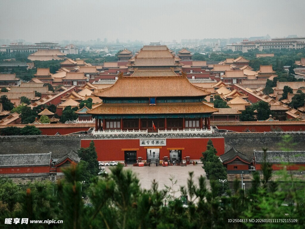 俯瞰故宫壮丽古建筑群