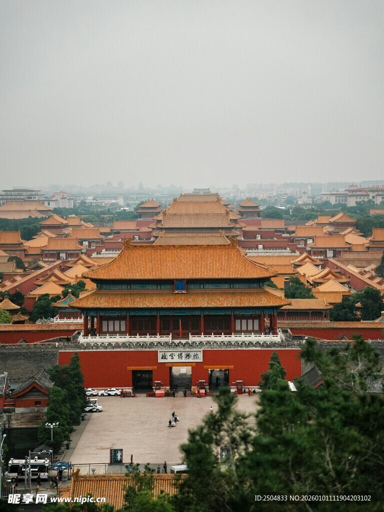 俯瞰故宫壮丽古建筑群