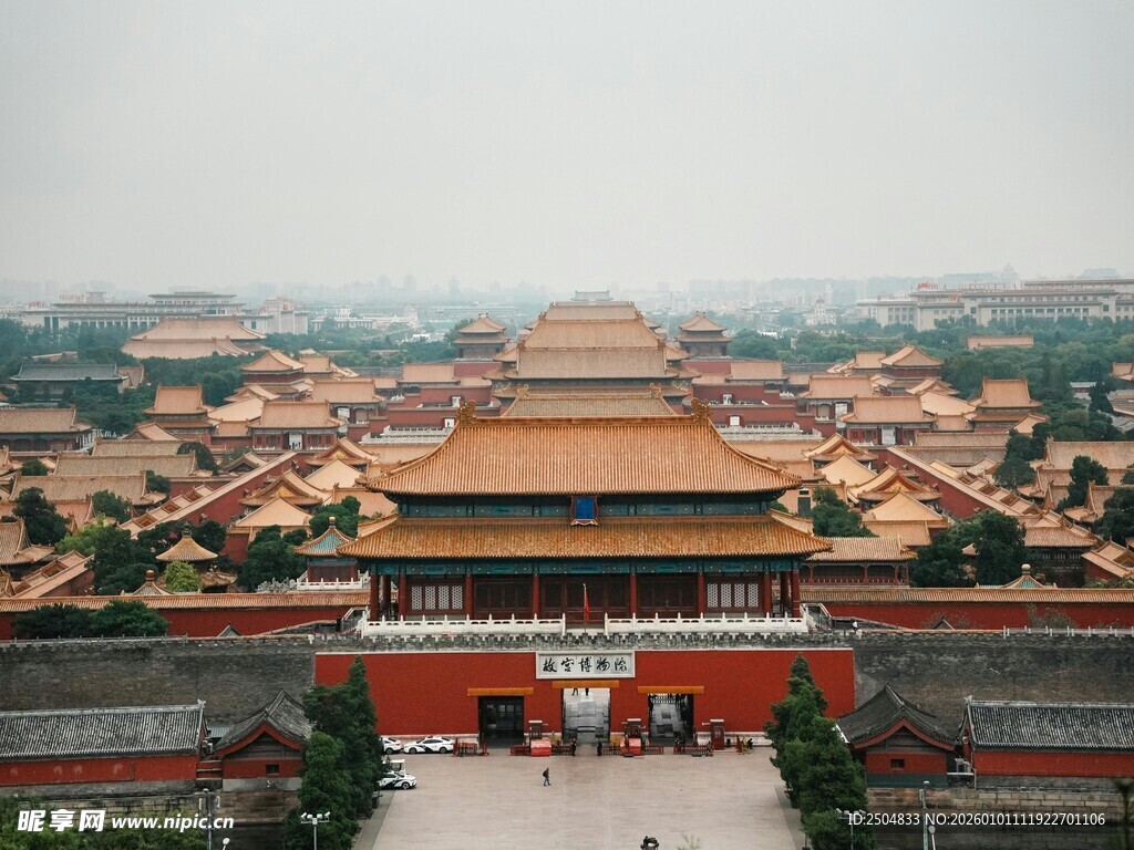 俯瞰故宫壮丽古建筑群