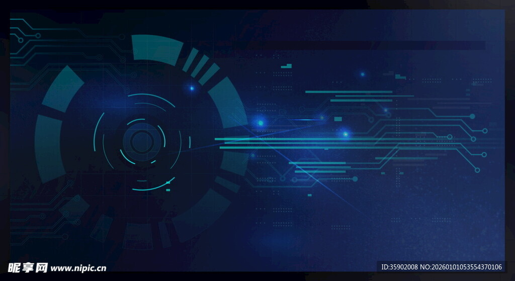 科技感蓝色圆形背景