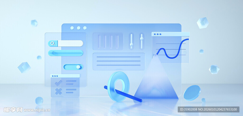 科技感数据展示界面场景