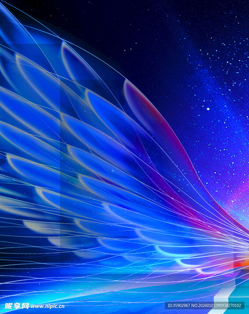 梦幻炫彩羽翼背景图