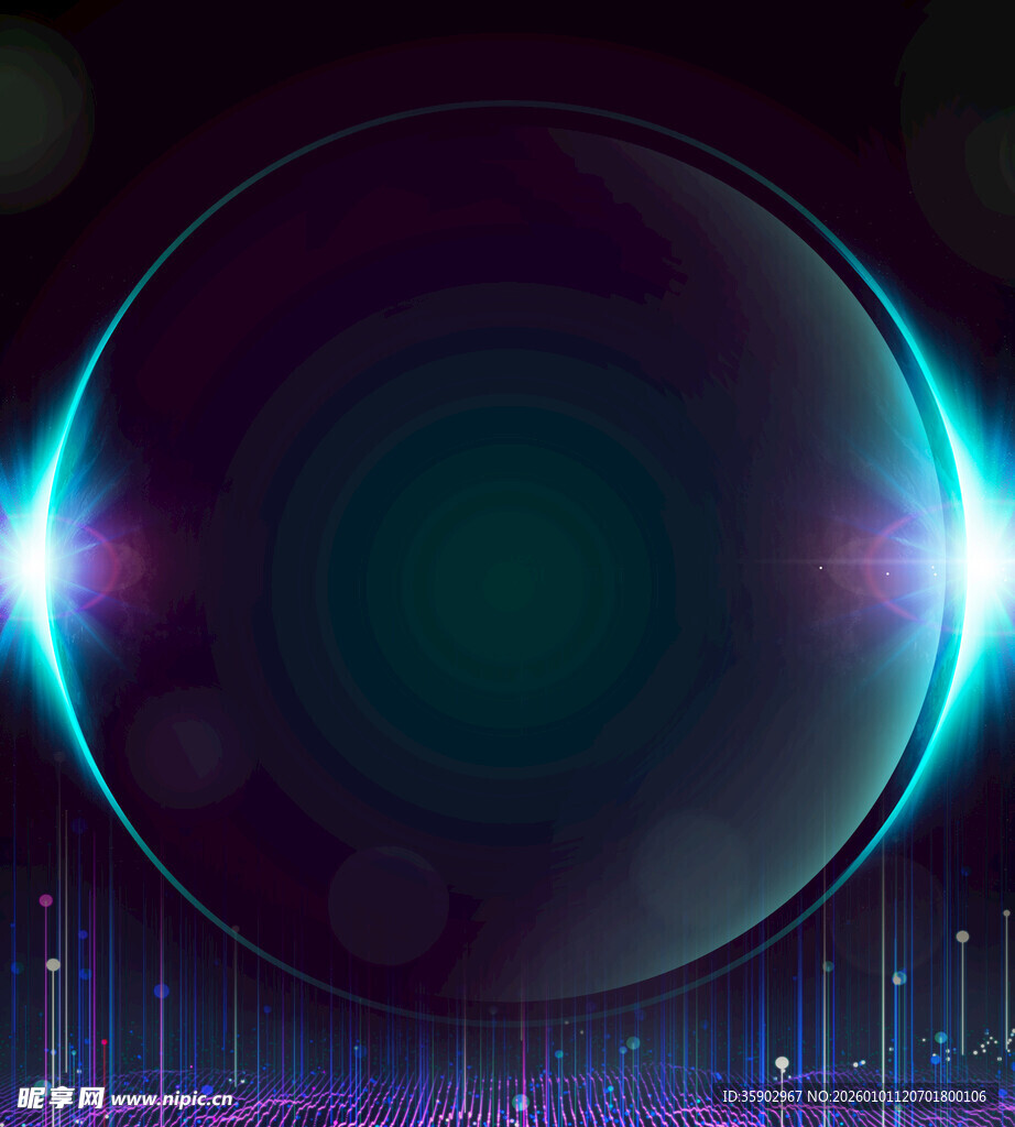 炫彩科技感发光球体背景