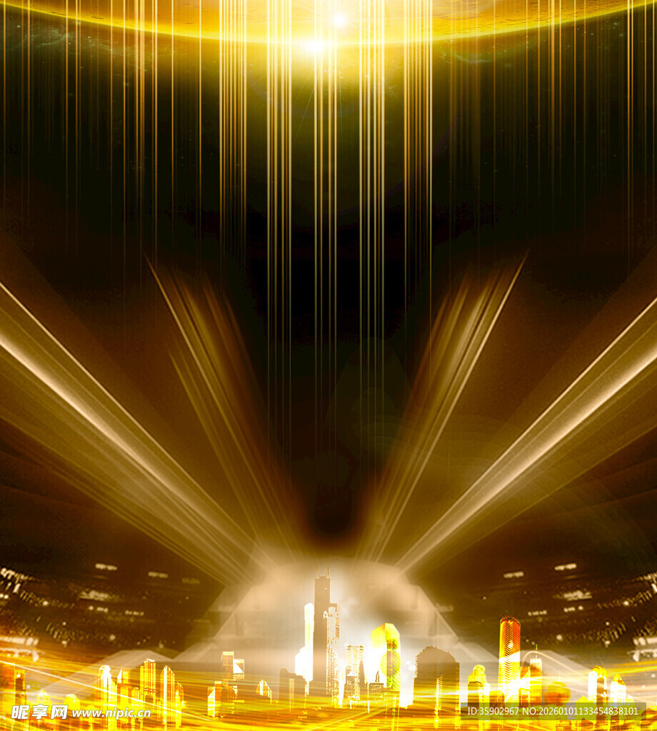 城市夜景灯光特效背景