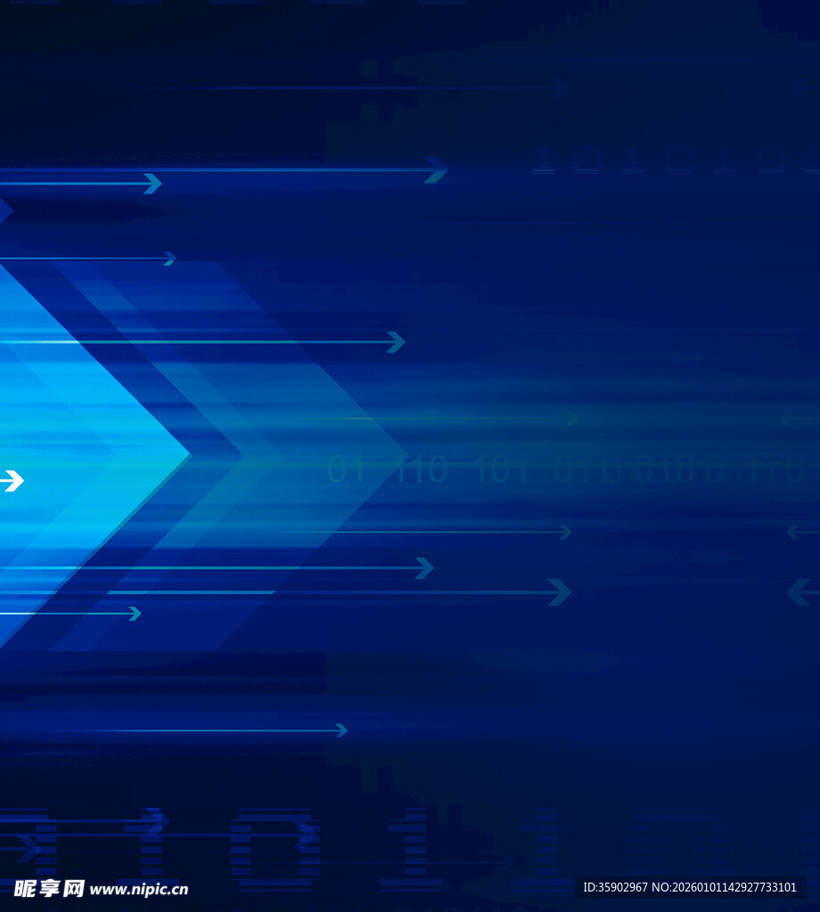 蓝色科技风箭头背景图