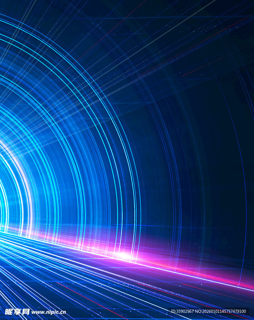 炫彩光线隧道背景