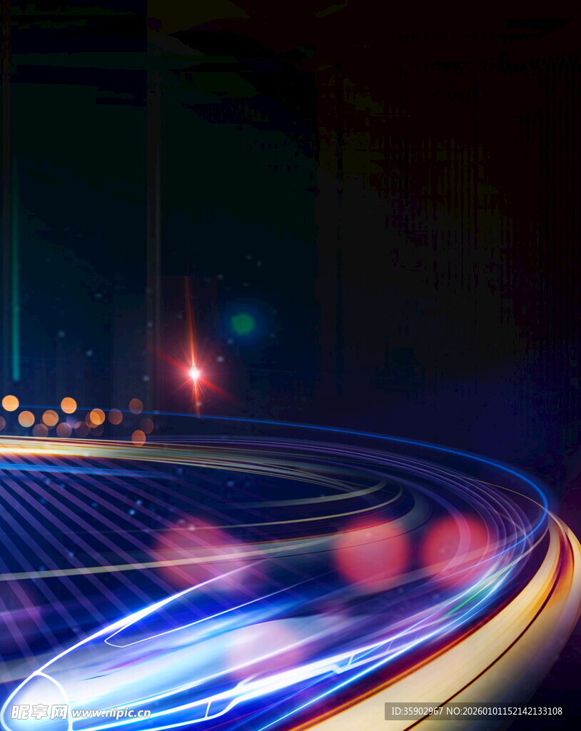 炫彩动感的光影轨迹画面