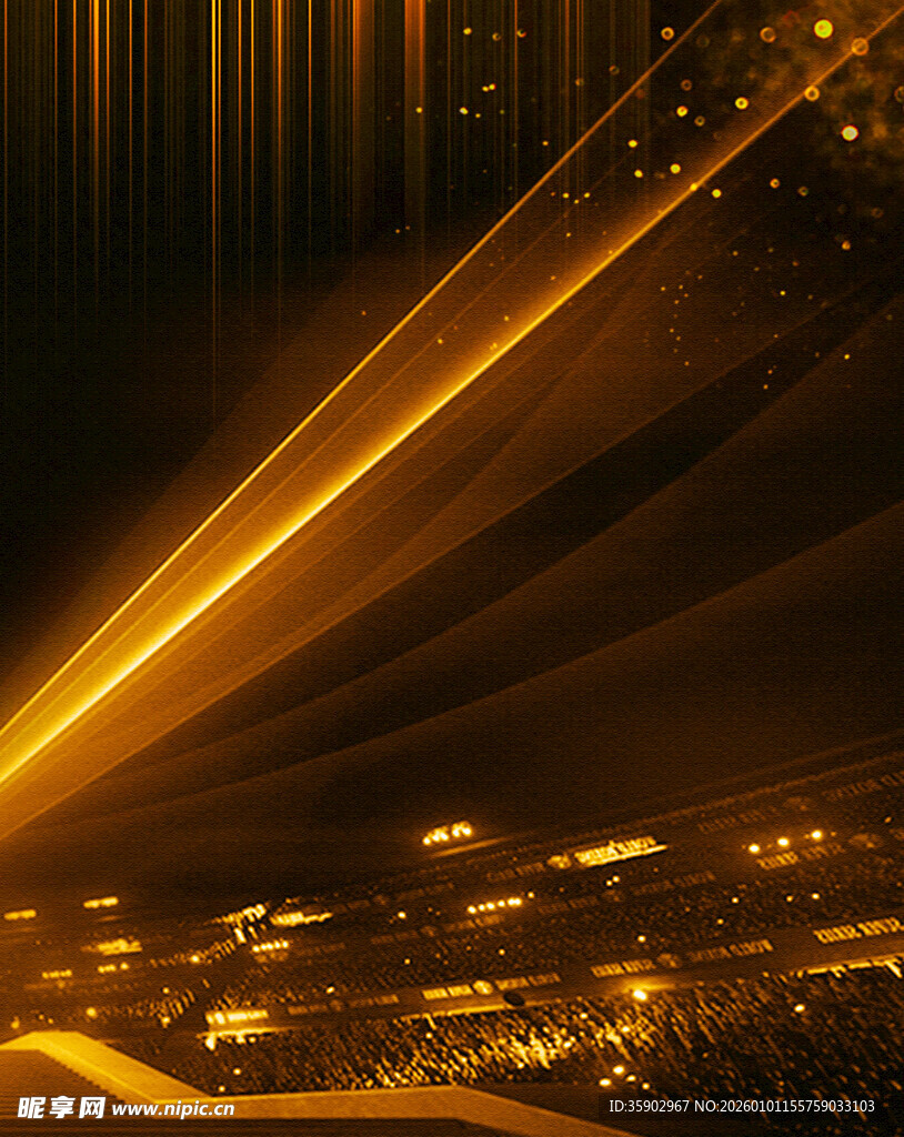 金色光线闪耀的梦幻场景