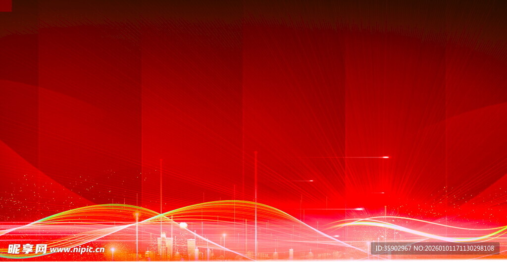红色动感光线背景图
