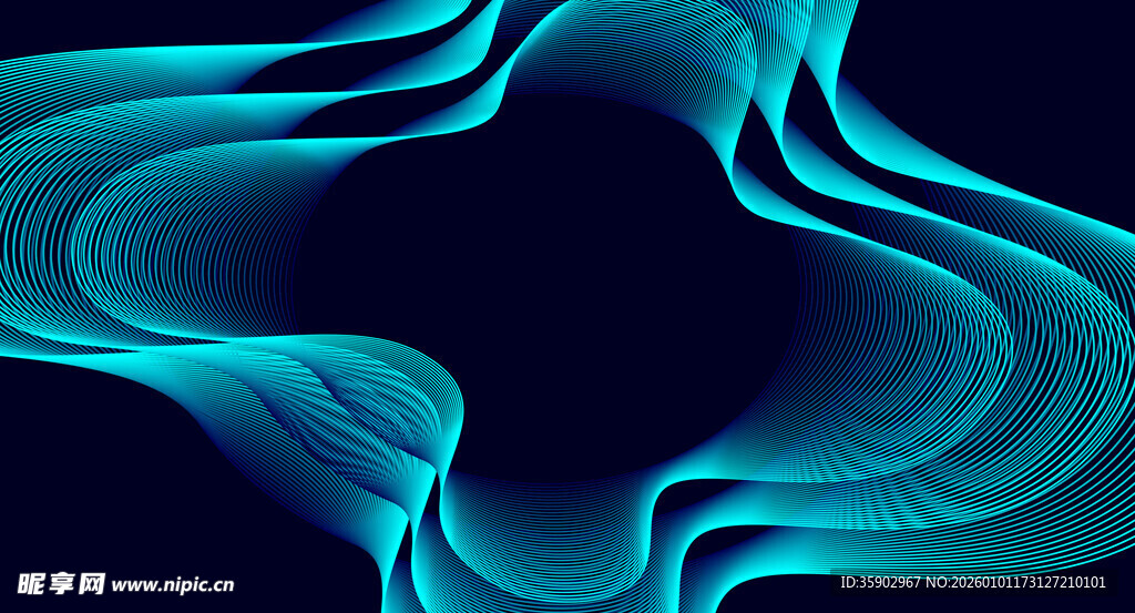 蓝色动感抽象线条图案