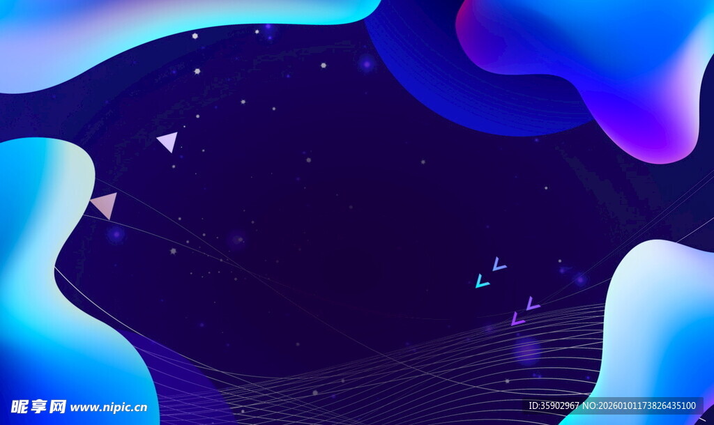 梦幻蓝紫渐变流体背景图