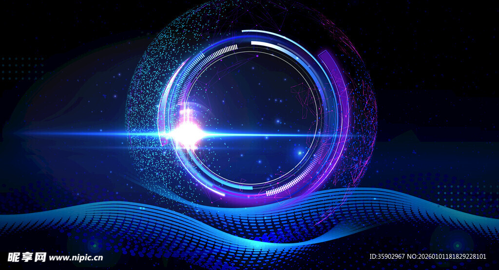科技感炫光圆形动态背景