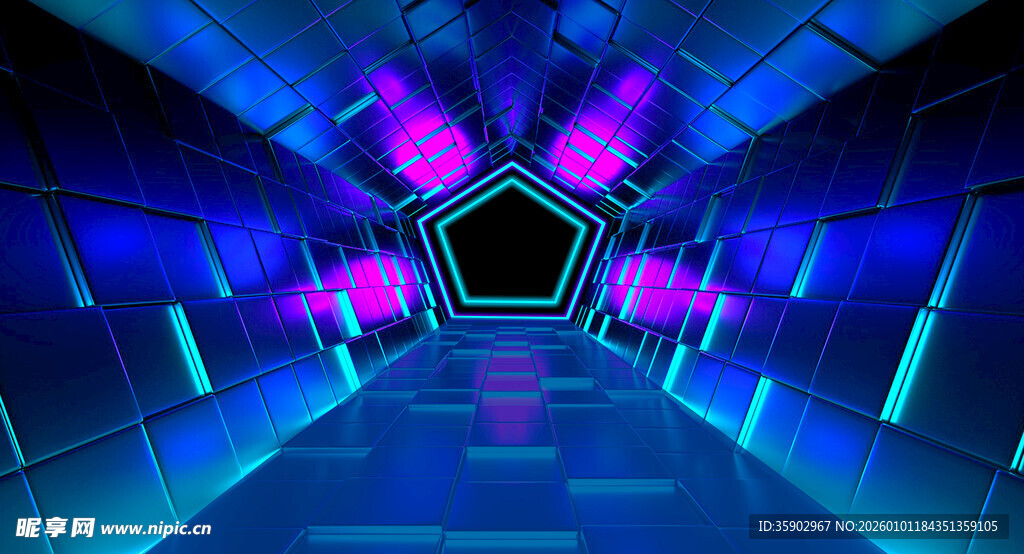 未来感科技隧道空间场景