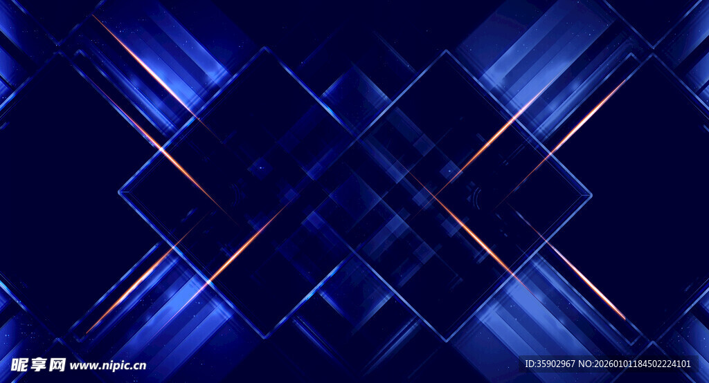 蓝色几何线条科技风背景