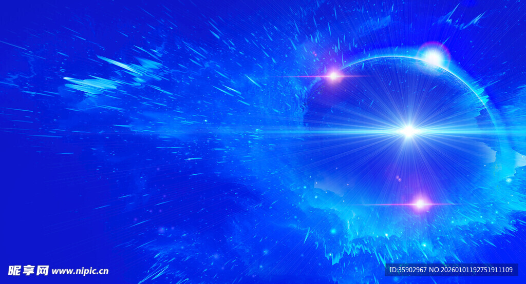 梦幻蓝色宇宙星球景观