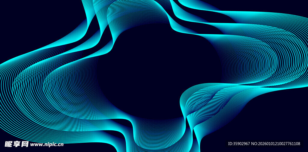 蓝色动感抽象线条图案