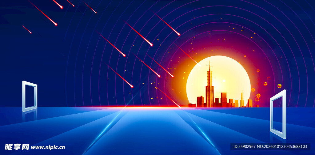 未来感足球赛场梦幻场景