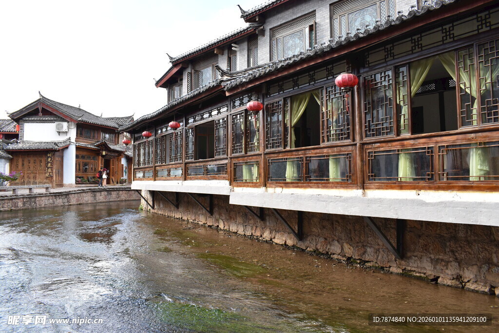 江南水乡古建筑临水景致