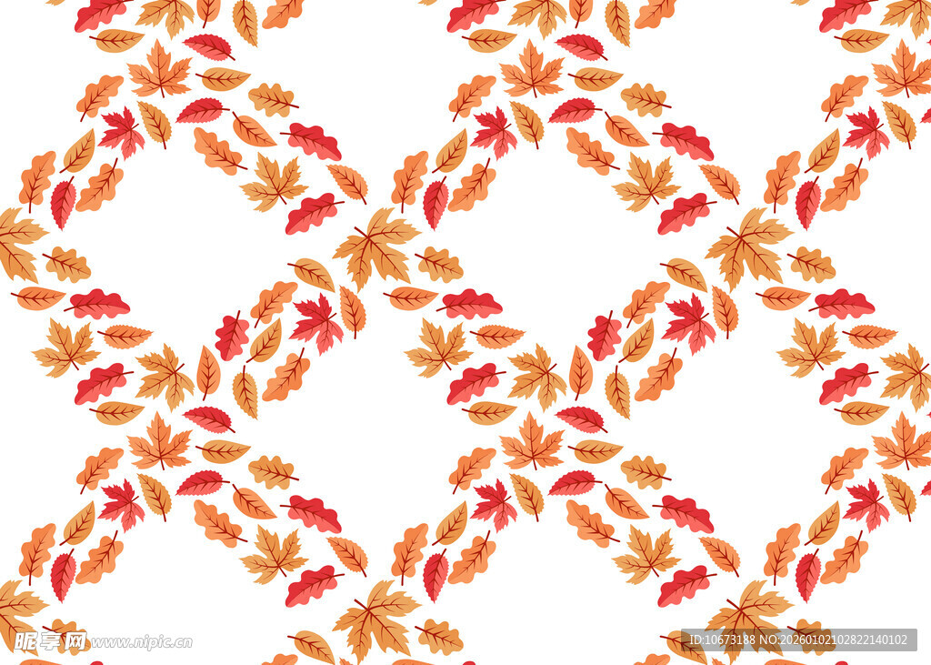 秋季树叶几何图案纹理