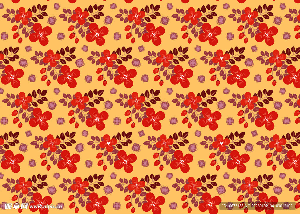 复古花卉图案背景