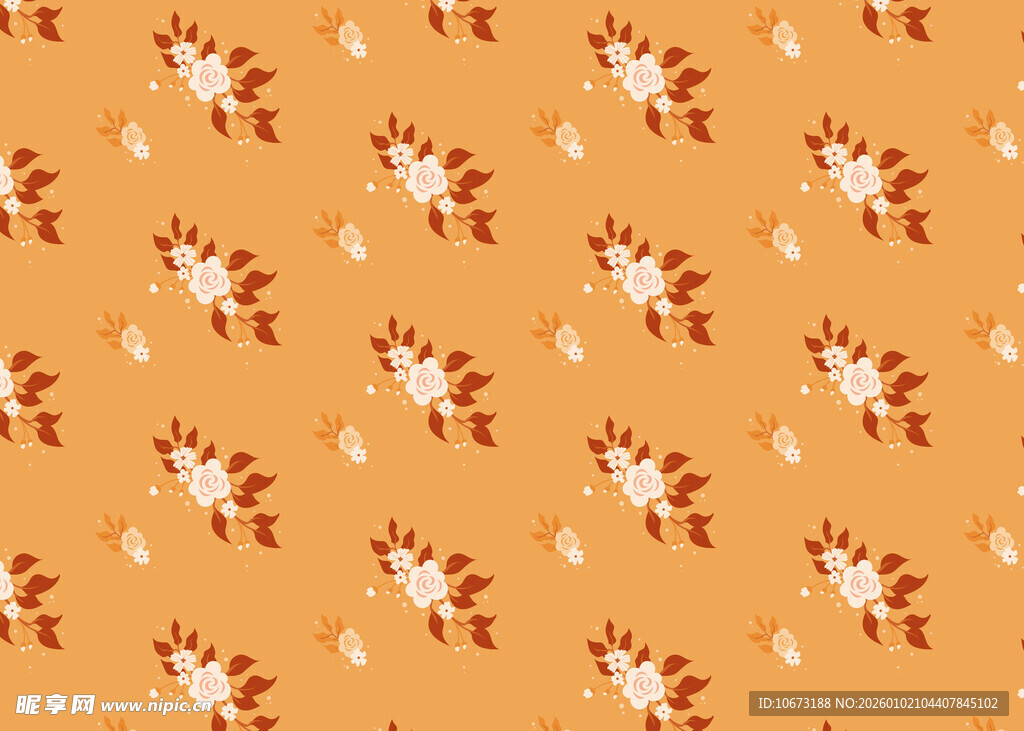 橙色底动物图案背景图