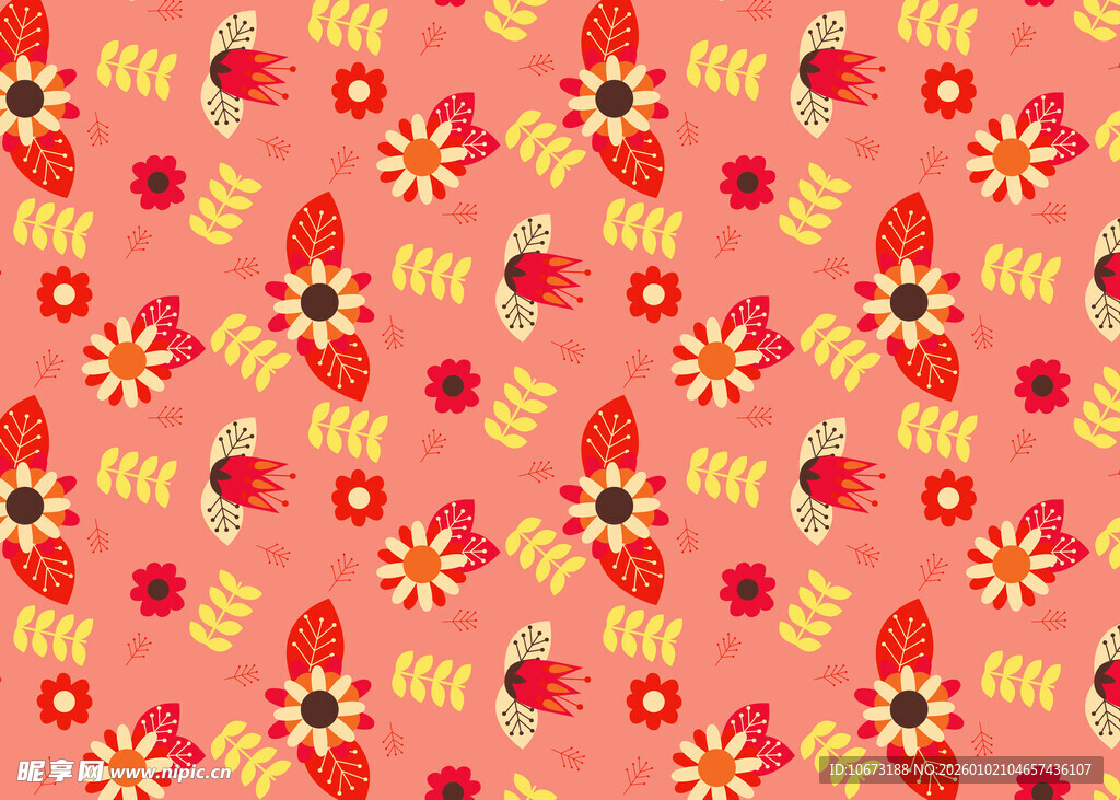 粉色花卉草莓图案背景