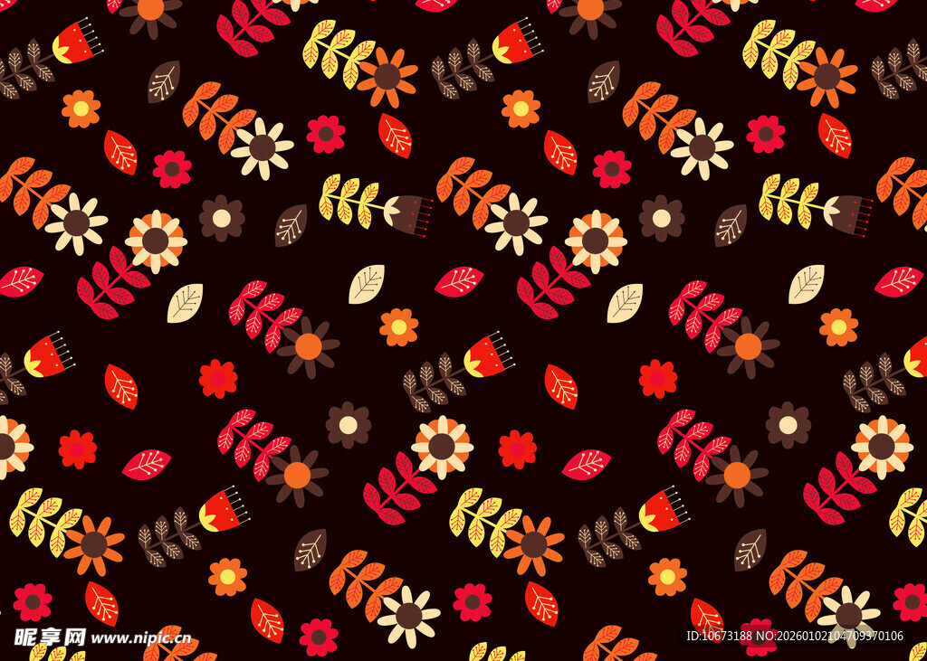 多彩花卉图案背景