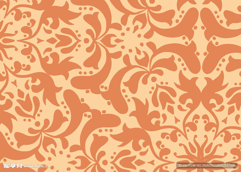 橙色花纹图案背景