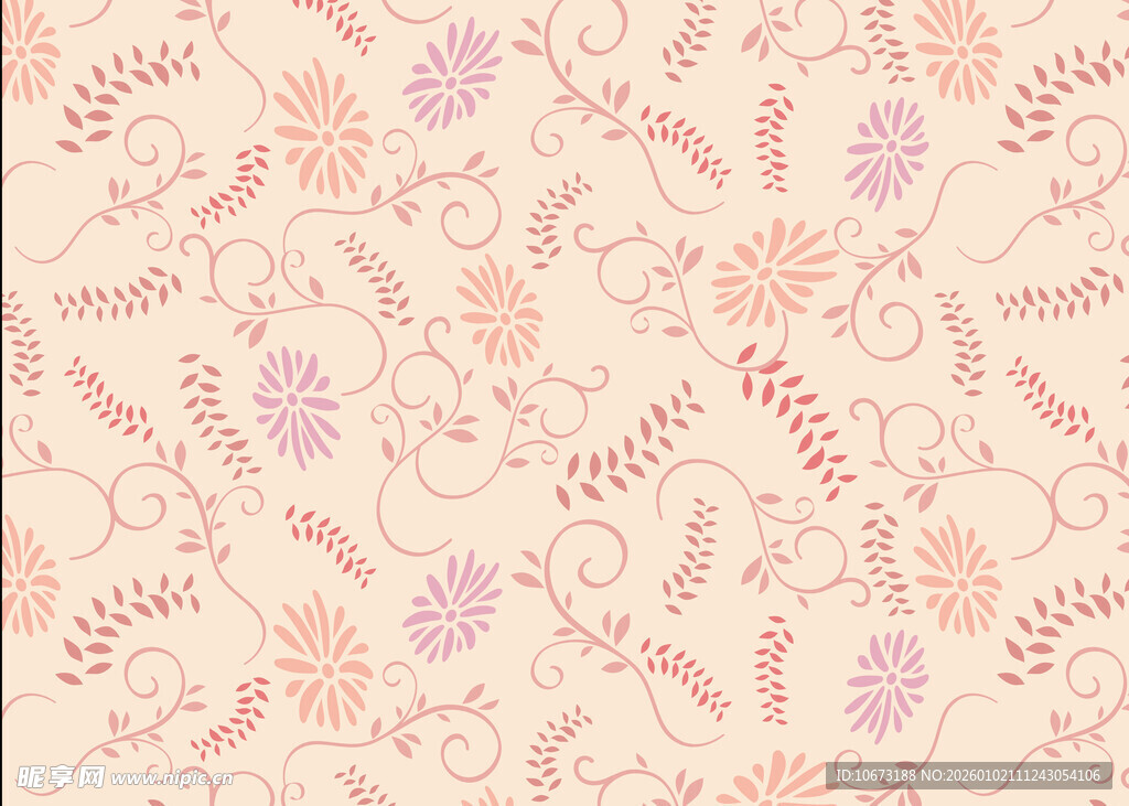 柔和花卉图案背景