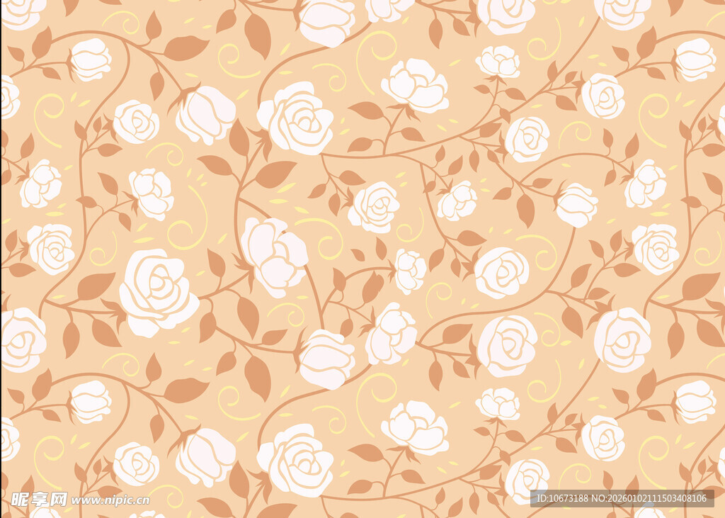 浅黄底色花卉图案纹理