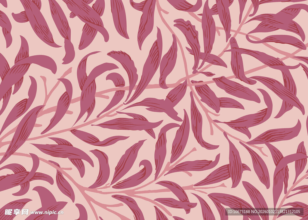 粉色叶片纹理图案背景