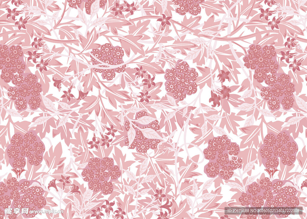 粉色花卉复古风图案纹理