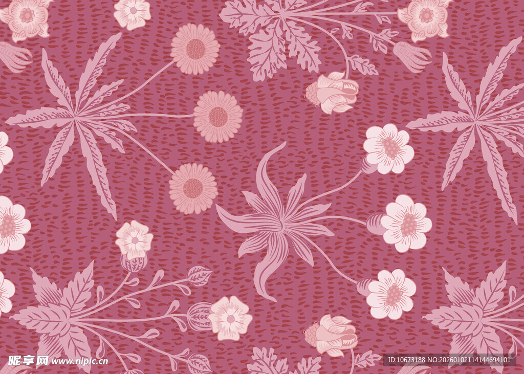 粉色花卉图案背景纹理