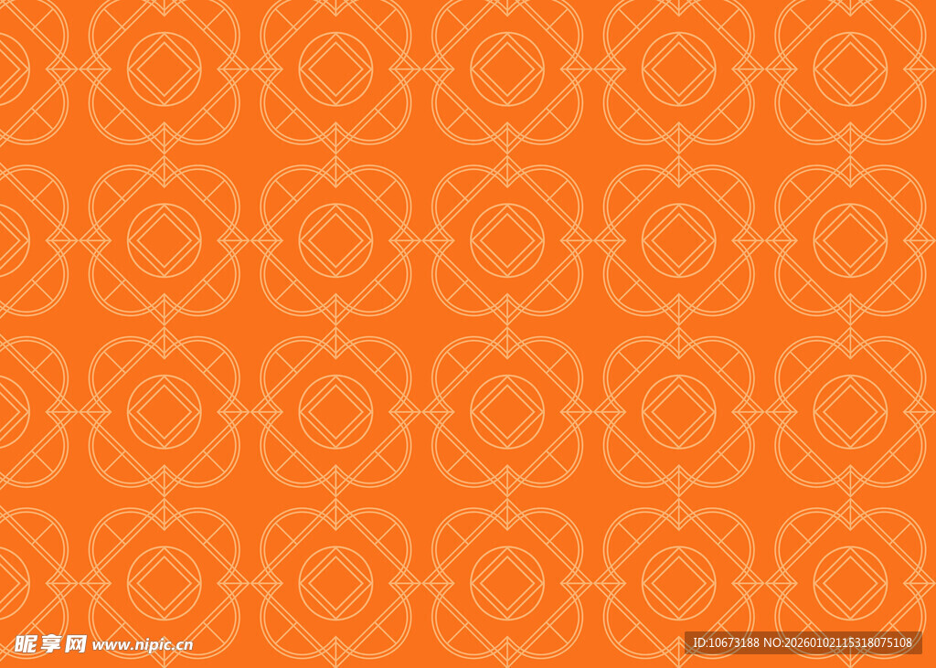 橙色几何图案无缝背景