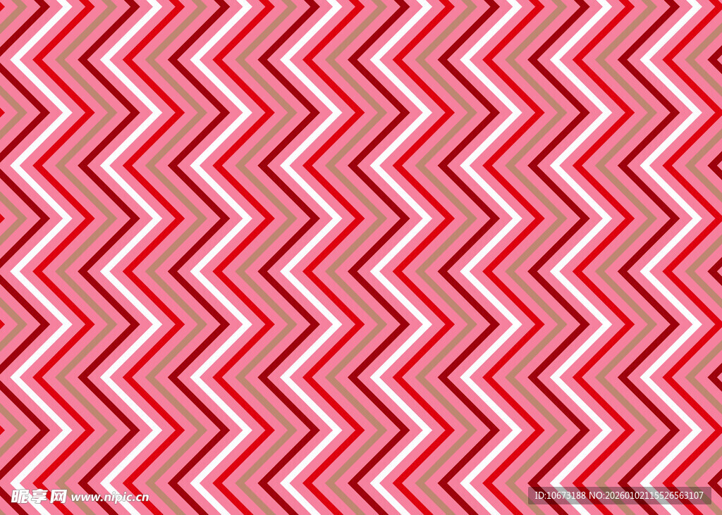 红白锯齿纹几何图案背景
