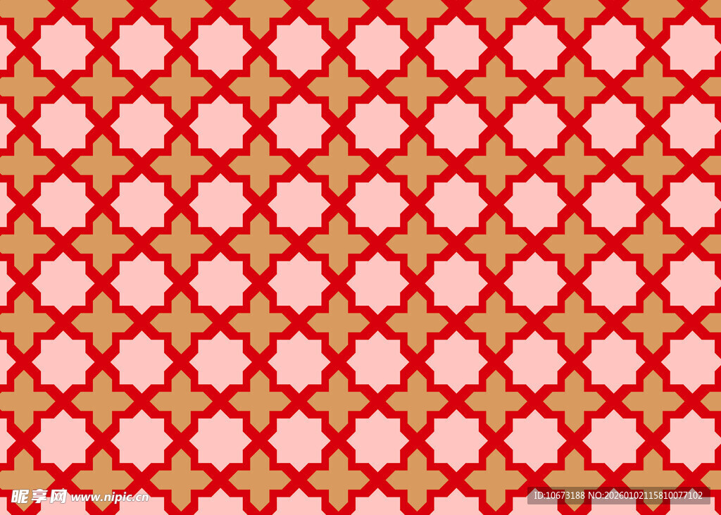 红色几何花卉图案纹理