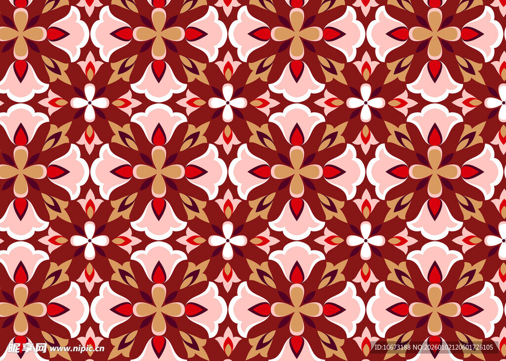 复古花卉几何图案纹理