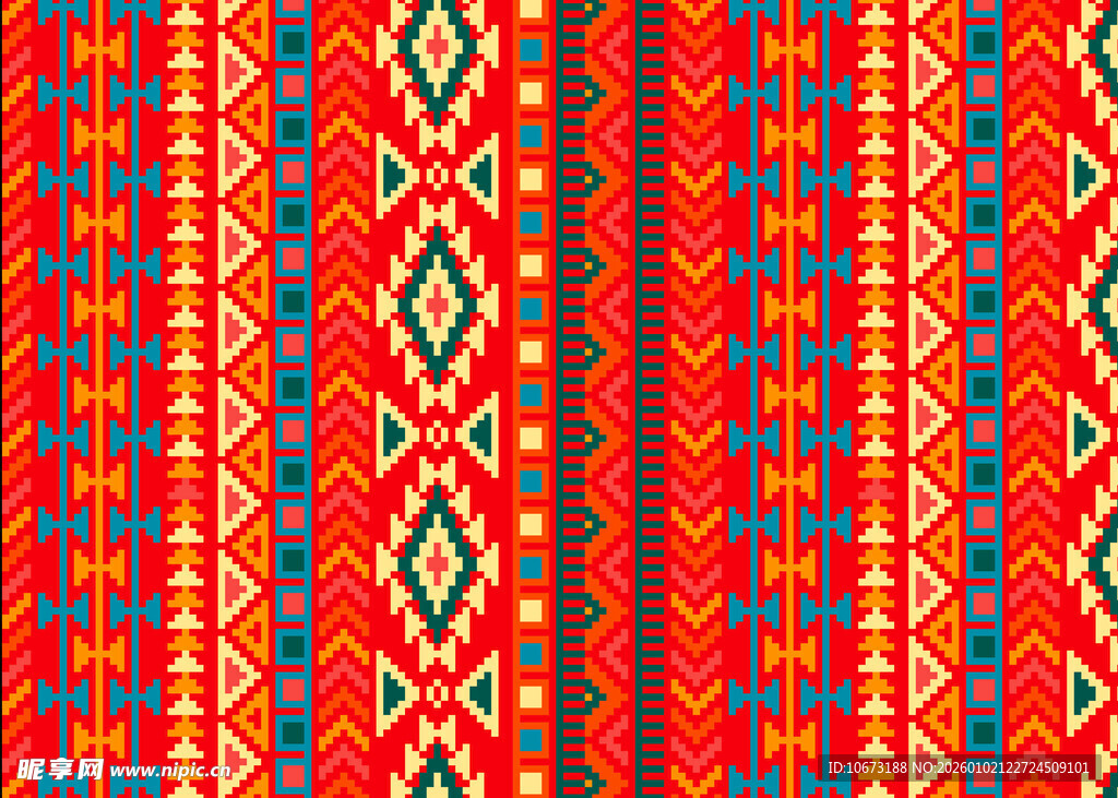 民族风几何图案织物纹理