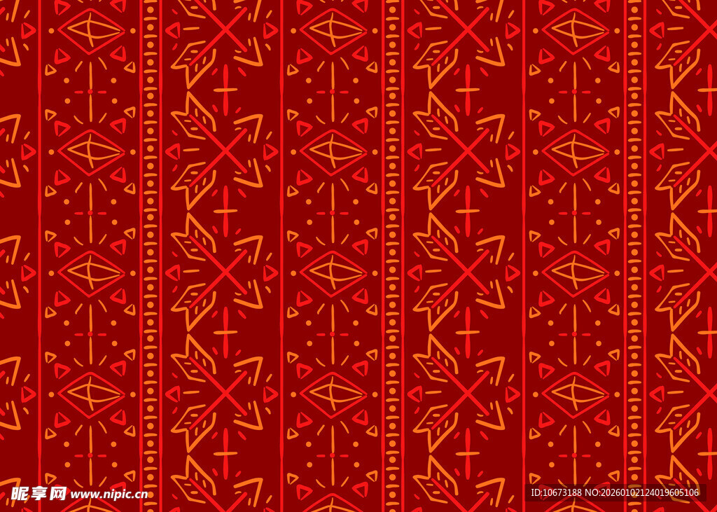 红色中式传统花纹图案