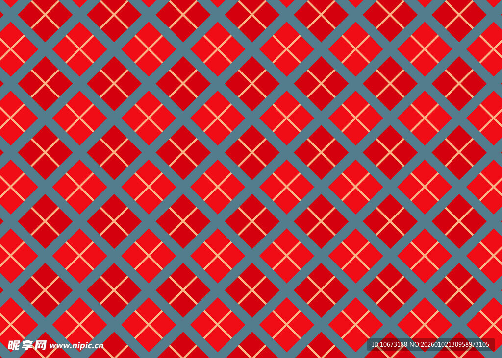 红蓝格子几何图案背景