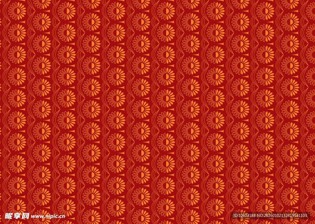 红色中式传统花纹图案