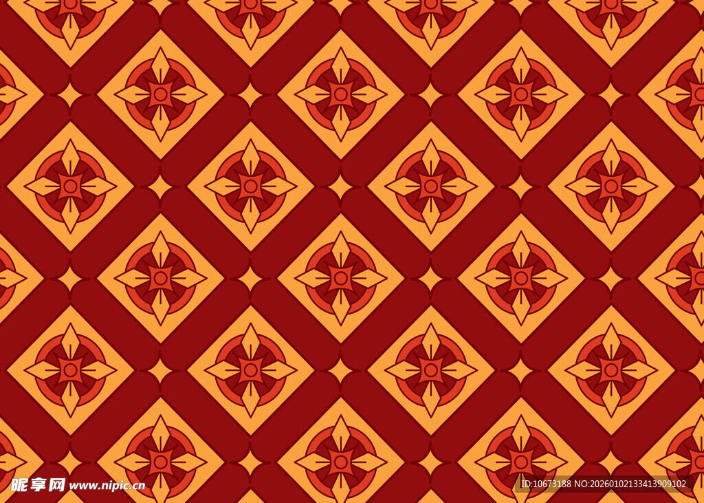复古红金几何图案纹理